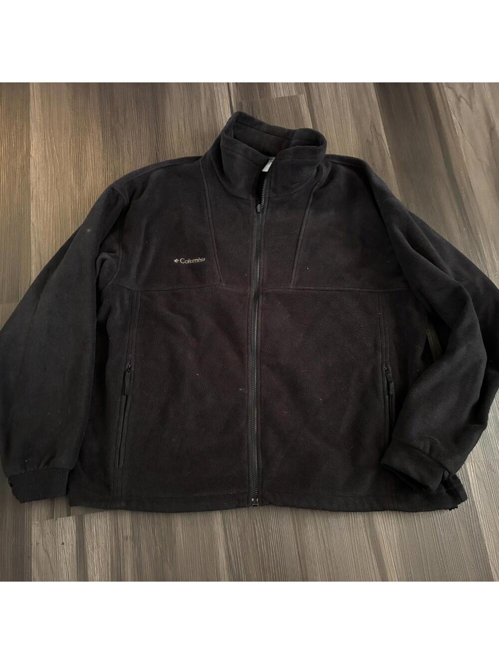 Columbia Men's Fleece Zip Up Jacket Size XL Solid Black